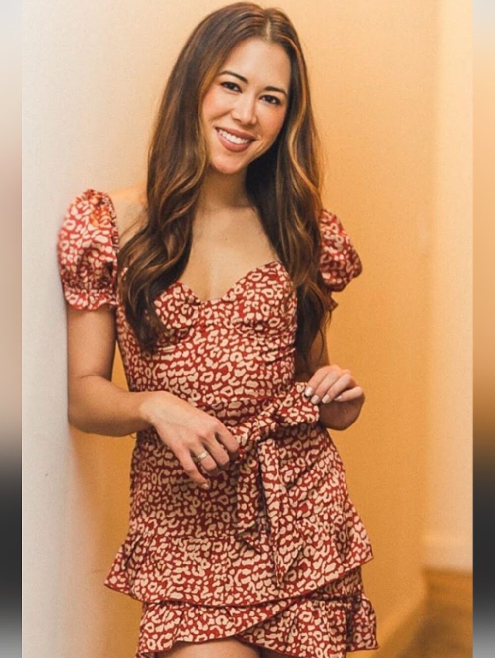 Majorelle Shiloh Mini Dress in red leopard print, - Picture 4 of 7
